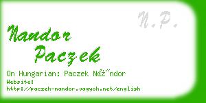 nandor paczek business card